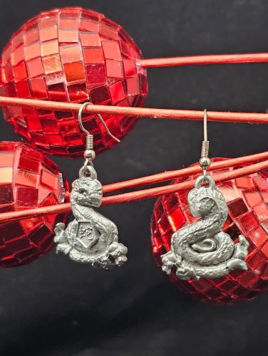 Year of the Snake - Hyss hand-cast pewter snake earrings