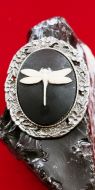 Dragonfly Cameo Brooch