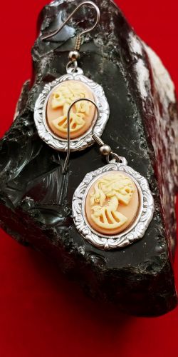 Lolita on Pink Cameo Earrings