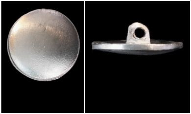 Large Domed with Rim Plain Pewter Button