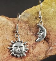 Sun and Moon Earring Set
