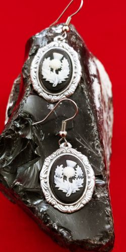 Thistle Cameo Earrings